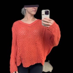 Free people orange oversized sweater